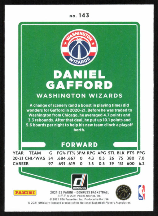 Daniel Gafford 2021 Donruss # 143 Orange Holo Laser Washington Wizards - Collectible Craze America