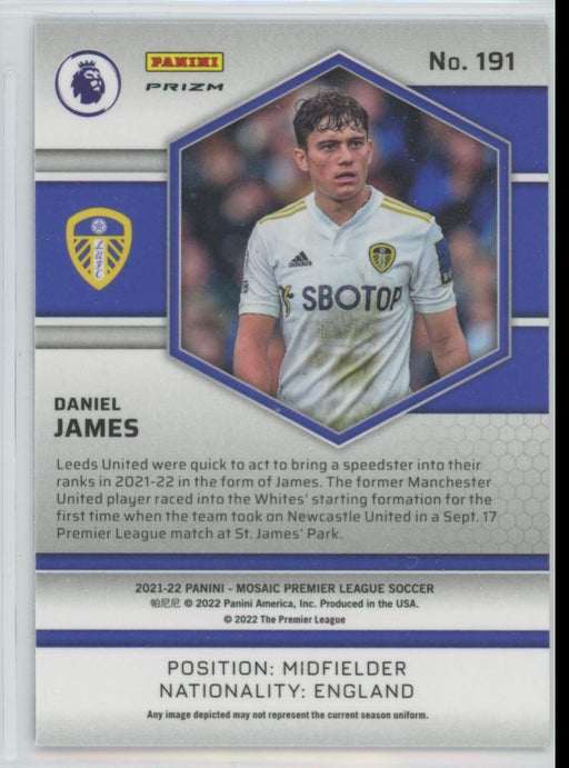 Daniel James 2021 Panini Mosaic Premier League # 191 Silver Prizm Leeds United - Collectible Craze America