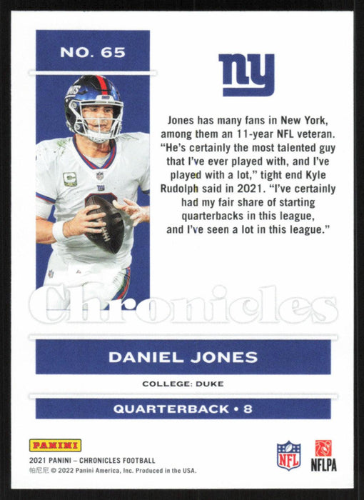 Daniel Jones 2021 Panini Chronicles # 65 New York Giants Base - Collectible Craze America