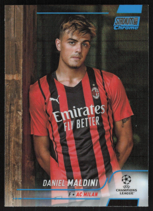 Daniel Maldini 2021 Topps Stadium Club Chrome UEFA # 26 Blue Prism Refractor AC Milan - Collectible Craze America