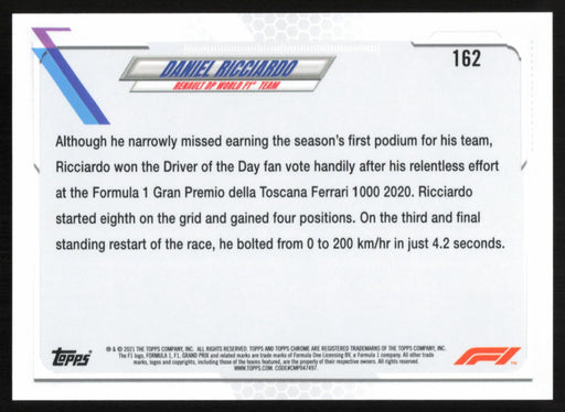 Daniel Ricciardo 2021 Topps Chrome Formula 1 # 162 Renault DP World F1 Team - Collectible Craze America