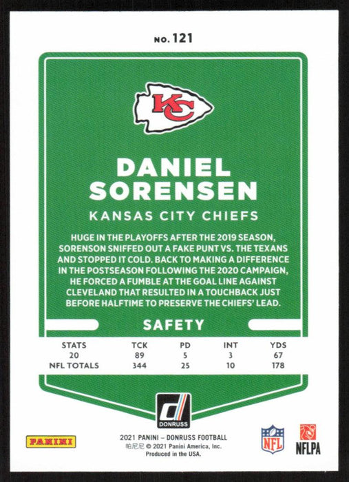 Daniel Sorensen 2021 Donruss Football # 121 Kansas City Chiefs Base - Collectible Craze America