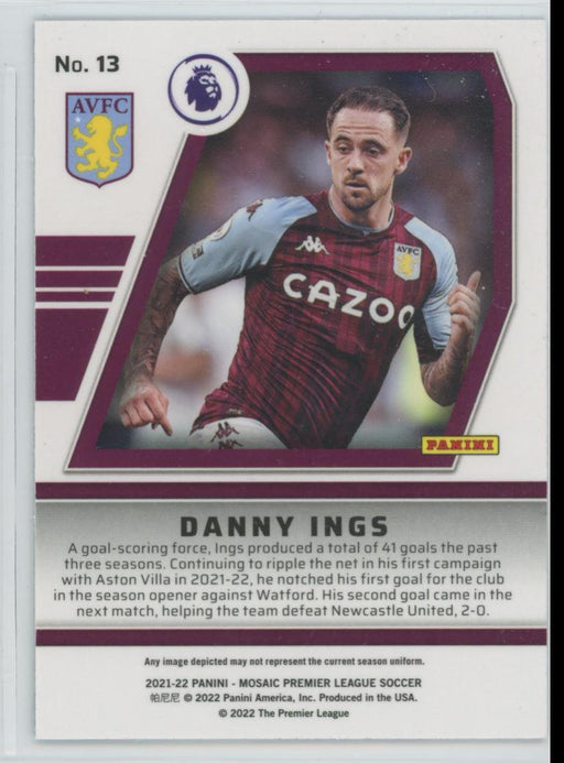 Danny Ings 2021 Panini Mosaic Premier League # 13 Will to Win Insert Aston Villa - Collectible Craze America