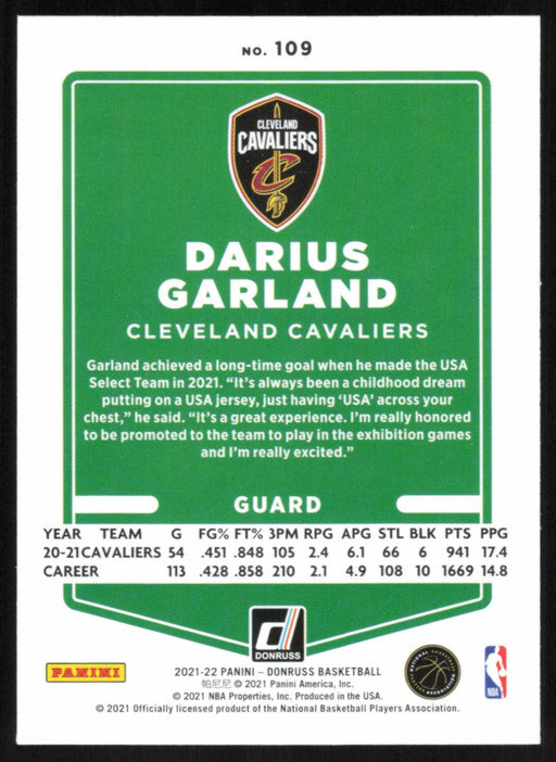 Darius Garland 2021 Donruss # 109 Orange Holo Laser Cleveland Cavaliers - Collectible Craze America