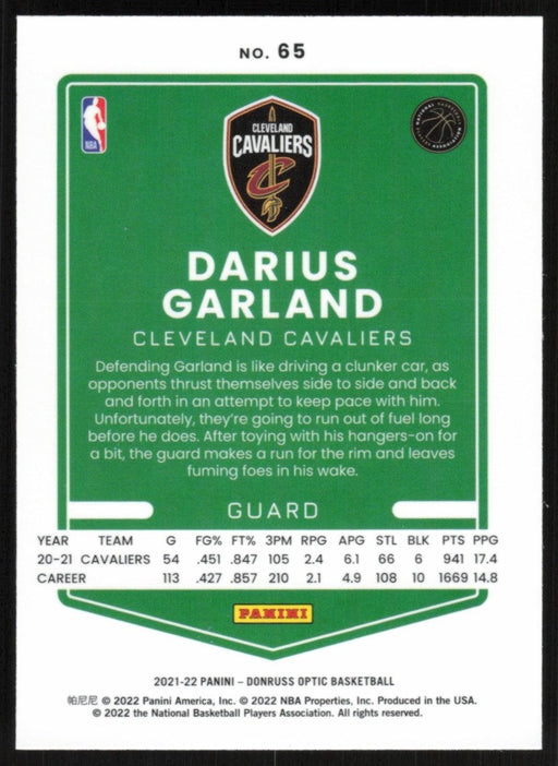 Darius Garland 2021 Panini Donruss Optic # 65 Cleveland Cavaliers Base - Collectible Craze America