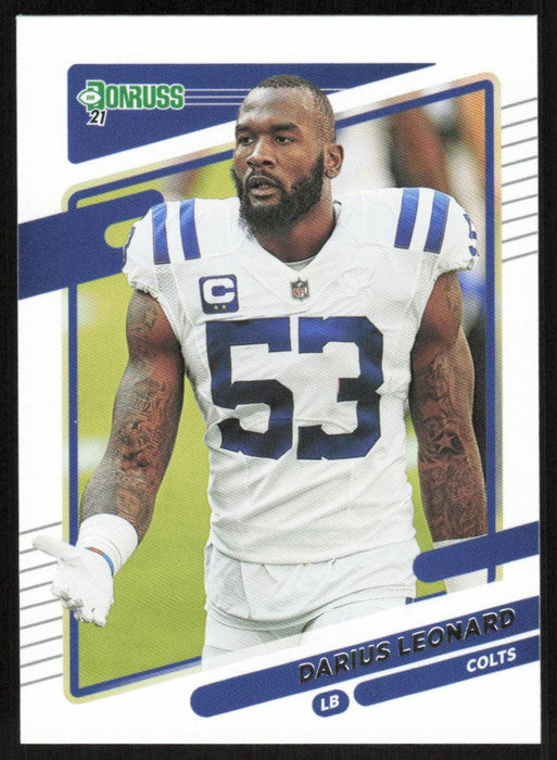 Darius Leonard 2021 Donruss Football # 149 Indianapolis Colts Image Variation Base - Collectible Craze America