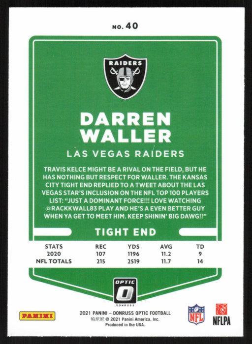 Darren Waller 2021 Donruss Optic # 40 Las Vegas Raiders - Collectible Craze America