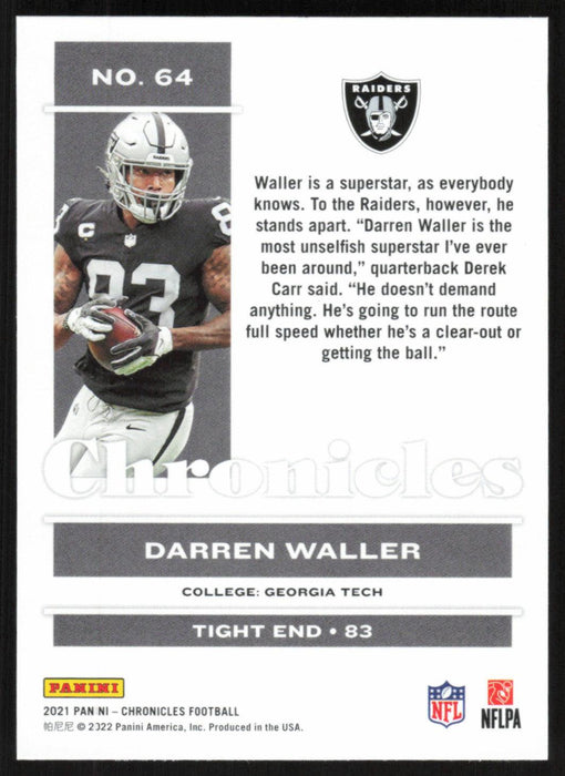 Darren Waller 2021 Panini Chronicles # 64 Pink Las Vegas Raiders - Collectible Craze America