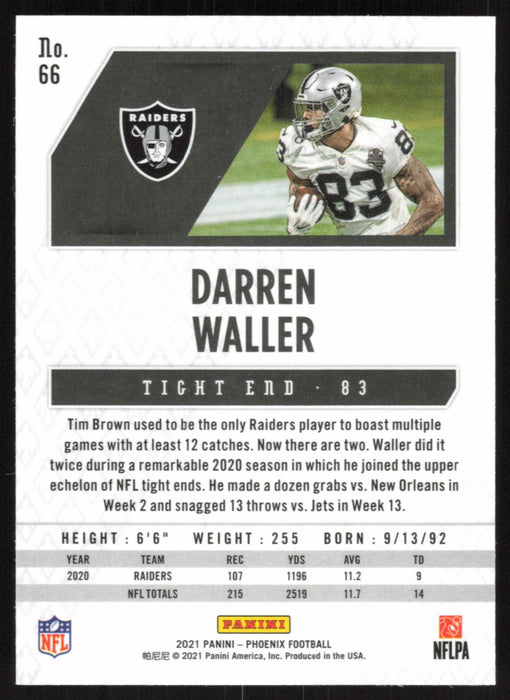 Darren Waller 2021 Panini Phoenix # 66 Las Vegas Raiders Base - Collectible Craze America