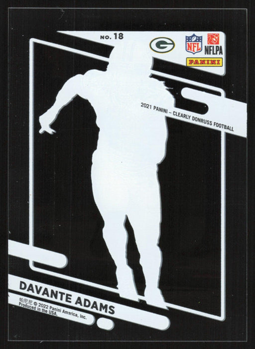 Davante Adams 2021 Panini Clearly Donruss # 18 Green Bay Packers - Collectible Craze America