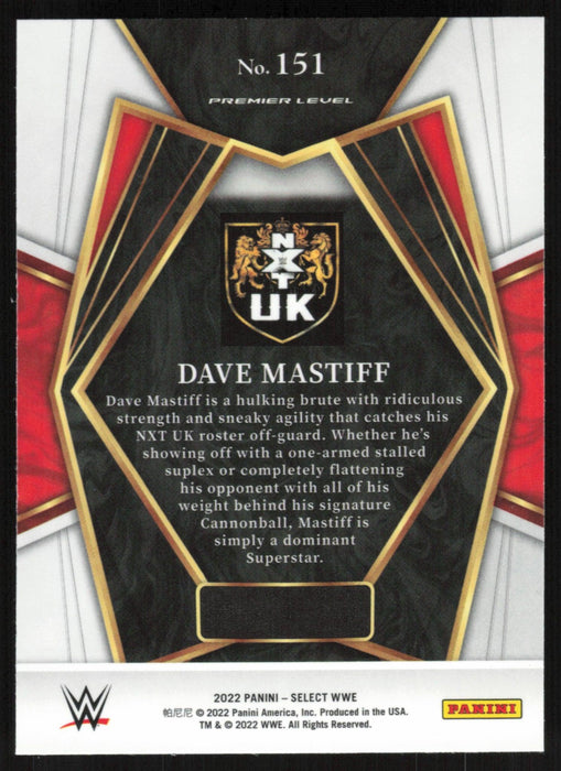 Dave Mastiff 2022 Panini Select WWE # 151 NXT UK Premier Level Base - Collectible Craze America