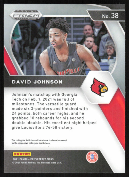 David Johnson 2021 Panini Prizm Draft Picks # 38 RC Louisville Cardinals - Collectible Craze America