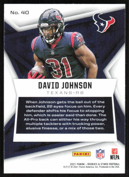 David Johnson 2021 Panini Rookies & Stars # 40 Houston Texans Base - Collectible Craze America