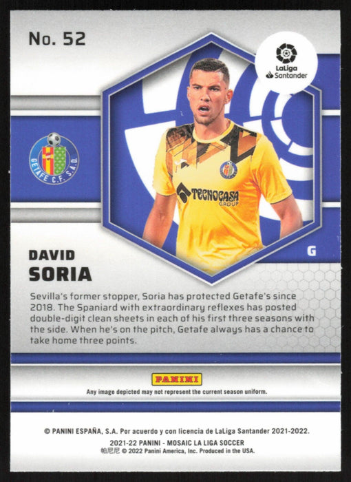 David Soria 2021 Panini Mosaic La Liga # 52 Getafe CF Base - Collectible Craze America