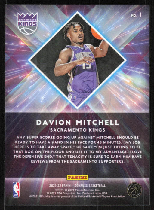 Davion Mitchell 2021 Donruss Great X-Pectations # 1 Sacramento Kings - Collectible Craze America