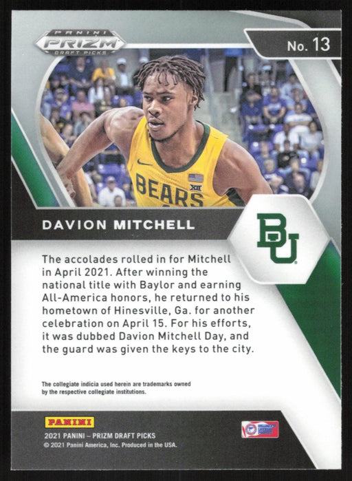 Davion Mitchell 2021 Panini Prizm Draft Picks # 13 RC Baylor Bears - Collectible Craze America