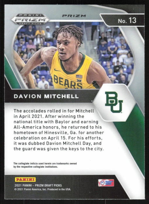 Davion Mitchell 2021 Panini Prizm Draft Picks # 13 RC Red Ice Prizm Baylor Bears - Collectible Craze America