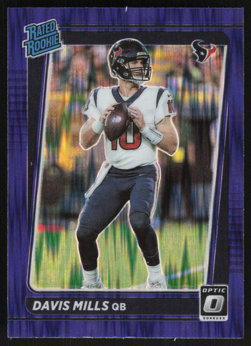 Davis Mills 2021 Donruss Optic Rated Rookie # 222 RC Purple Shock Houston Texans - Collectible Craze America