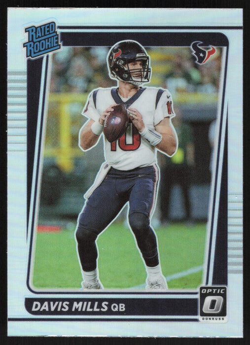 Davis Mills 2021 Donruss Optic Rated Rookie # 222 RC Silver Prizm Houston Texans - Collectible Craze America