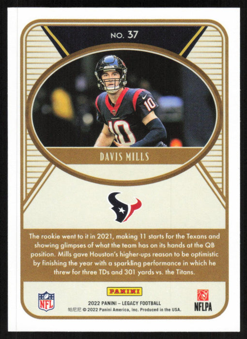 Davis Mills 2022 Panini Legacy Football Base # 37 Houston Texans - Collectible Craze America