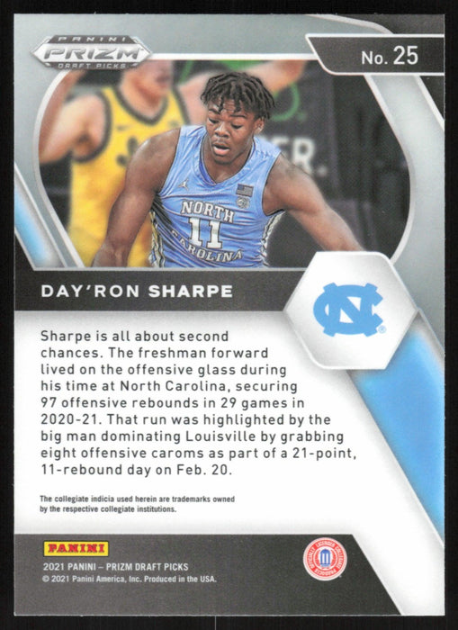 Day'Ron Sharpe 2021 Panini Prizm Draft Picks # 25 RC North Carolina Tar Heels - Collectible Craze America