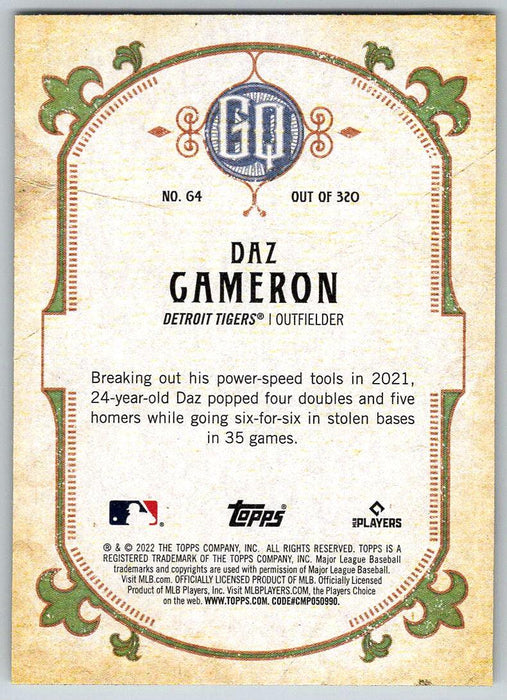 Daz Cameron 2022 Topps Gypsy Queen # 64 Detroit Tigers - Collectible Craze America