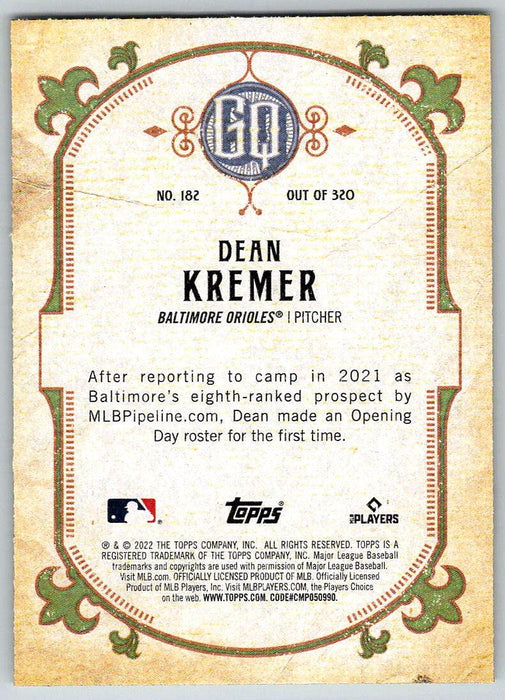 Dean Kremer 2022 Topps Gypsy Queen # 182 Baltimore Orioles - Collectible Craze America