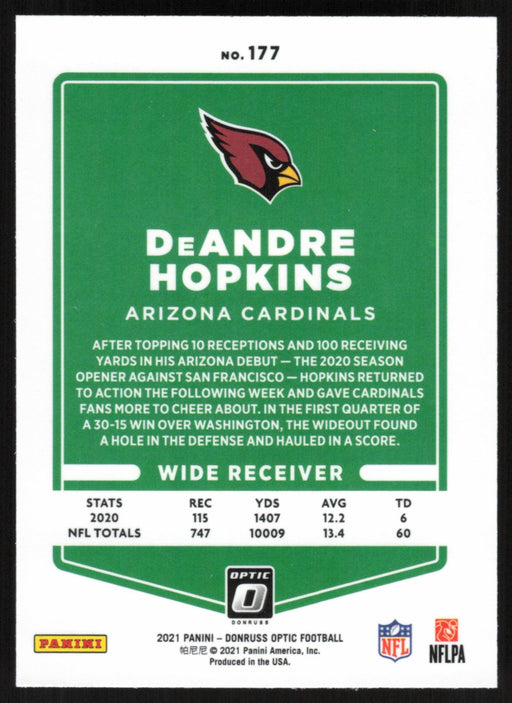 DeAndre Hopkins 2021 Donruss Optic # 177 Arizona Cardinals - Collectible Craze America