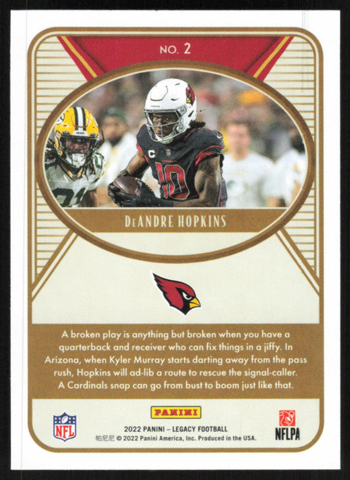 DeAndre Hopkins 2022 Panini Legacy Football Base # 2 Arizona Cardinals - Collectible Craze America