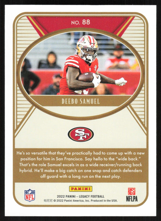 Deebo Samuel 2022 Panini Legacy # 88 Green 78/100 San Francisco 49ers - Collectible Craze America