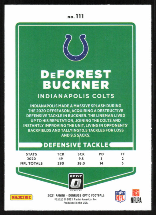 DeForest Buckner 2021 Donruss Optic # 111 Indianapolis Colts - Collectible Craze America