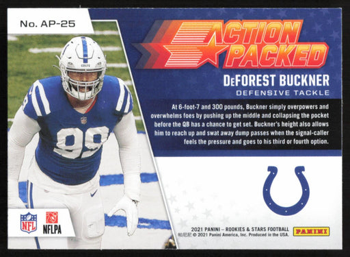 DeForest Buckner 2021 Panini Rookie & Stars # AP-25 Action Packed Indianapolis Colts - Collectible Craze America