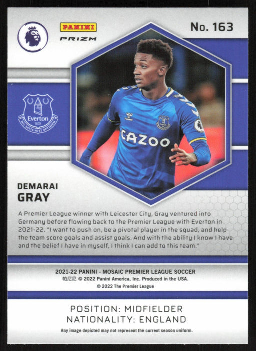 Demarai Gray 2021 Panini Mosaic Premier League # 163 Reactive Red Everton - Collectible Craze America