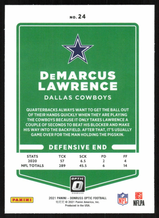 DeMarcus Lawrence 2021 Donruss Optic # 24 Dallas Cowboys - Collectible Craze America