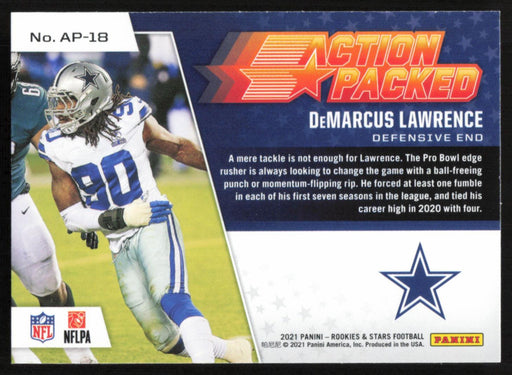 DeMarcus Lawrence 2021 Panini Rookie & Stars # AP-18 Action Packed Dallas Cowboys - Collectible Craze America