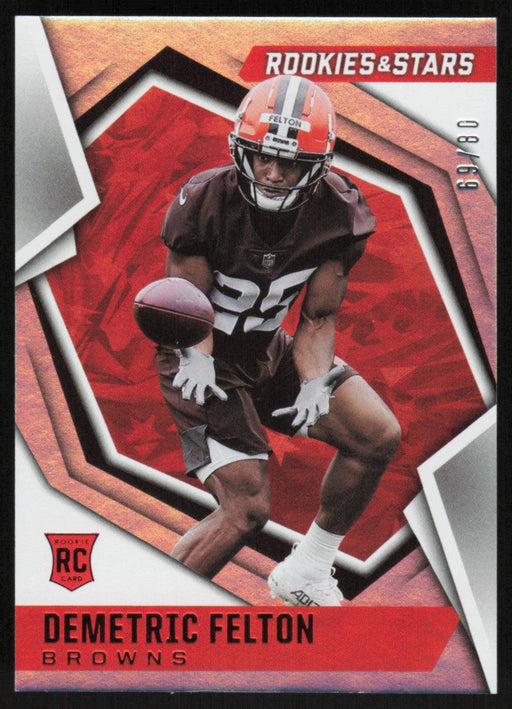 Demetric Felton 2021 Panini Rookie & Stars # 191 RC Longevity 69/80 Cleveland Browns - Collectible Craze America