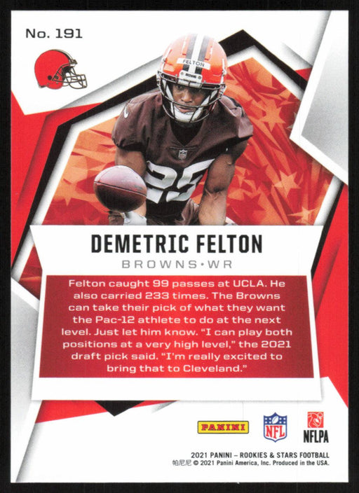 Demetric Felton 2021 Panini Rookie & Stars # 191 RC Longevity 69/80 Cleveland Browns - Collectible Craze America