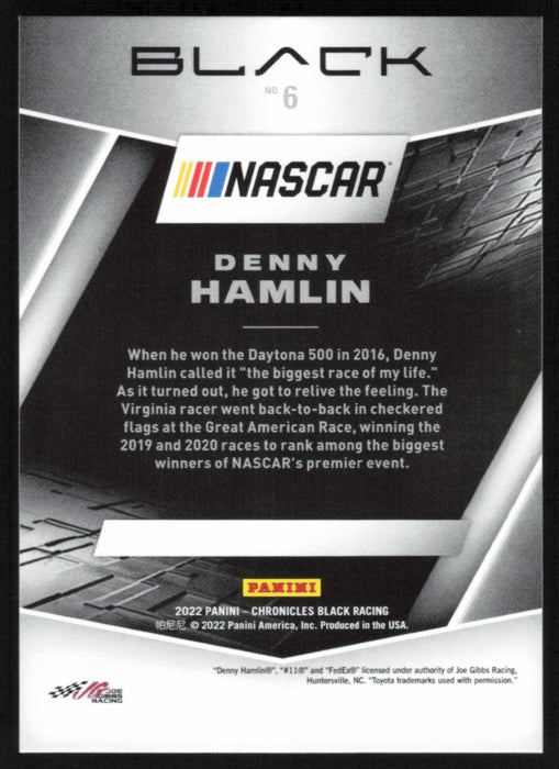 Denny Hamlin 2022 Panini Chronicles Racing Black # 6 - Collectible Craze America