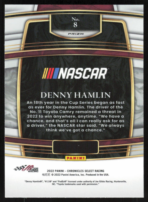 Denny Hamlin 2022 Panini Chronicles Racing Select # 8 Silver Prizm - Collectible Craze America