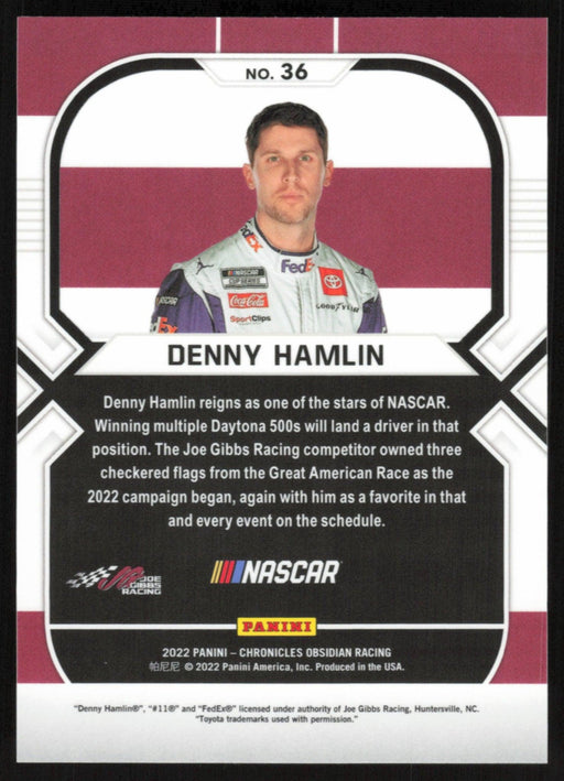 Denny Hamlin 2022 Panini Racing Chronicles Obsidian # 36 - Collectible Craze America