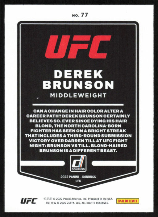 Derek Brunson 2022 Panini Donruss UFC Base # 77 Middleweight - Collectible Craze America