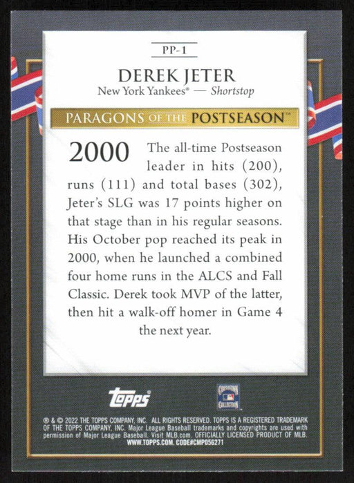 Derek Jeter 2022 Topps Update Paragons of the Postseason # PP-1 New York Yankees - Collectible Craze America