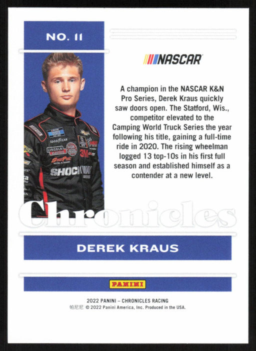 Derek Kraus 2022 Panini Chronicles Racing Chronicles # 11 - Collectible Craze America