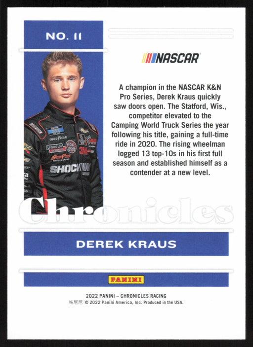 Derek Kraus 2022 Panini Chronicles Racing Chronicles # 11 Red 47/99 - Collectible Craze America