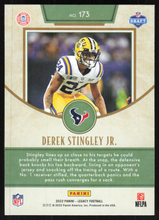 Derek Stingley Jr. 2022 Panini Legacy Rookie # 173 RC Houston Texans Base - Collectible Craze America