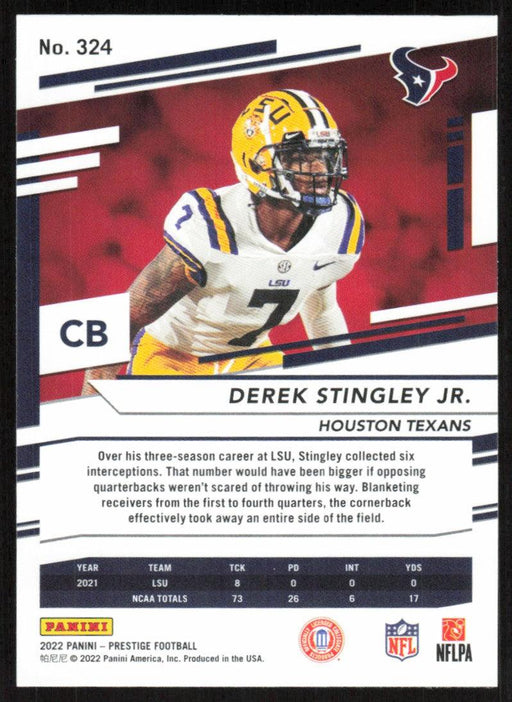 Derek Stingley Jr. 2022 Panini Prestige # 324 RC Houston Texans - Collectible Craze America