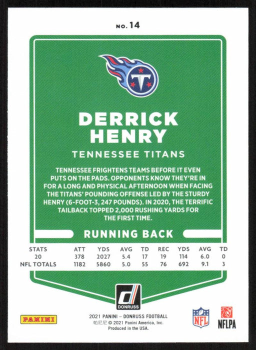 Derrick Henry 2021 Donruss Football # 14 Tennessee Titans Image Variation Base - Collectible Craze America