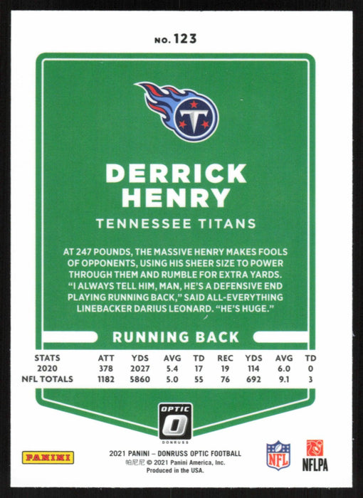 Derrick Henry 2021 Donruss Optic # 123 Tennessee Titans - Collectible Craze America