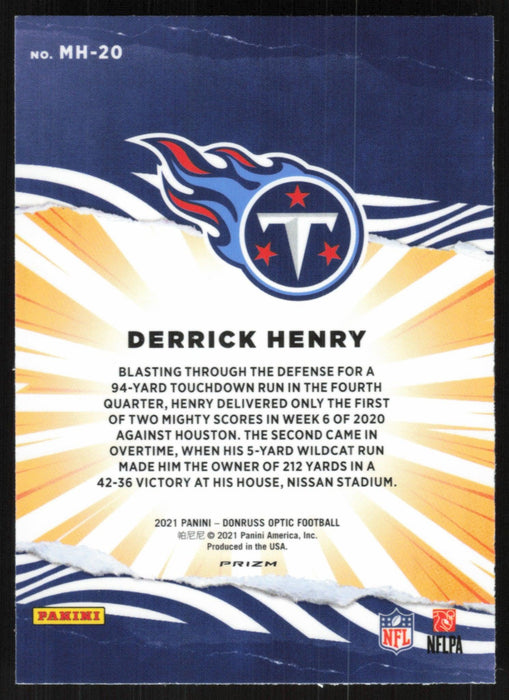 Derrick Henry 2021 Donruss Optic My House! # MH-20 Silver Prizm Tennessee Titans - Collectible Craze America