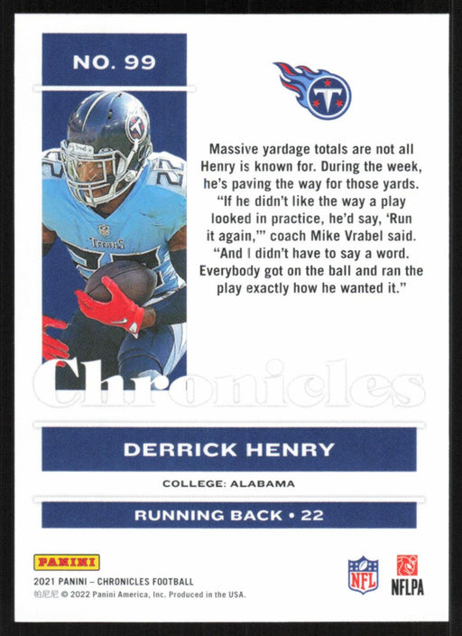 Derrick Henry 2021 Panini Chronicles # 99 Tennessee Titans Base - Collectible Craze America